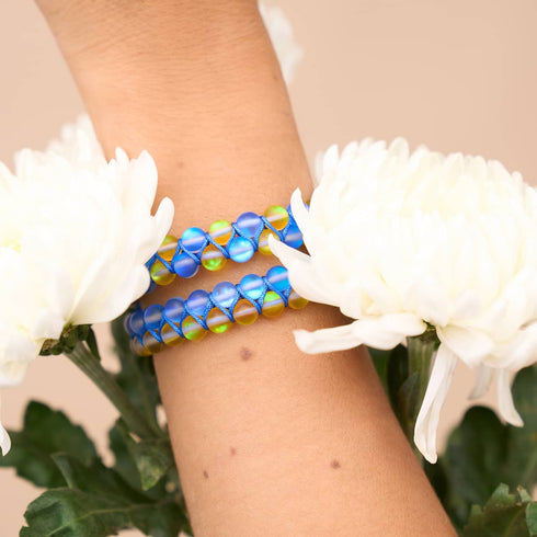 Starry Night II | Ukrainian Aid | Double Mermaid Glass Bead Bracelet