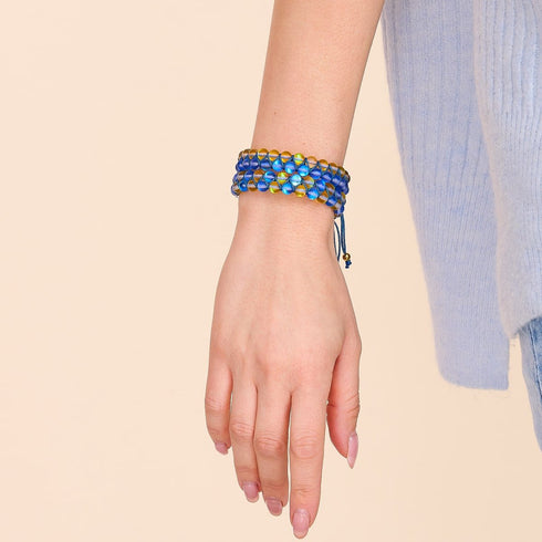Starry Night II | Ukrainian Aid | Double Mermaid Glass Bead Bracelet