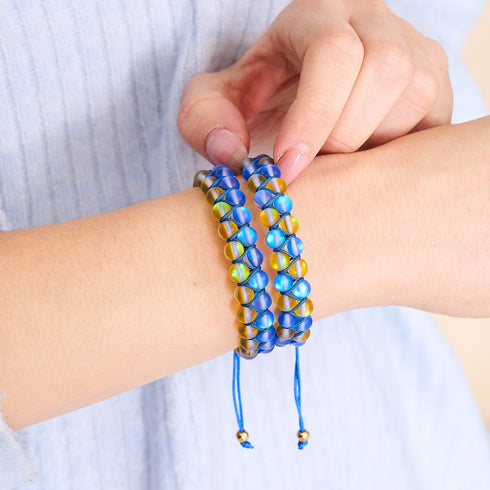 Starry Night II | Ukrainian Aid | Double Mermaid Glass Bead Bracelet