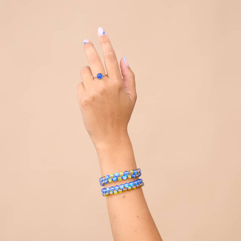 Starry Night II | Ukrainian Aid | Double Mermaid Glass Bead Bracelet