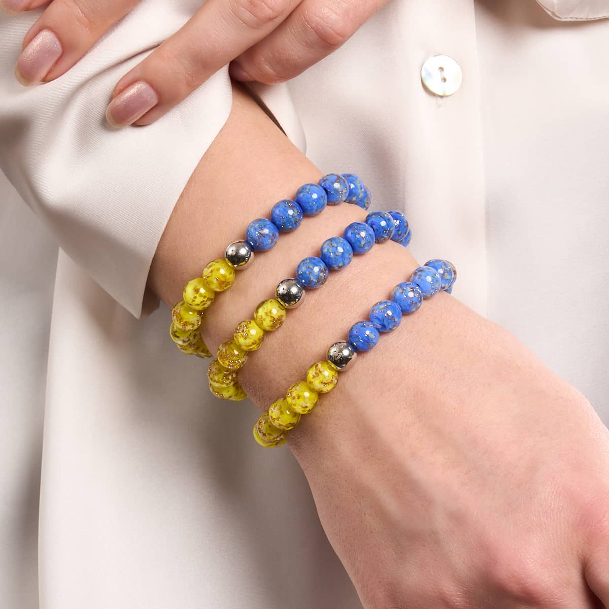 Starry Night | Ukrainian Aid | Firefly Glass Bracelet