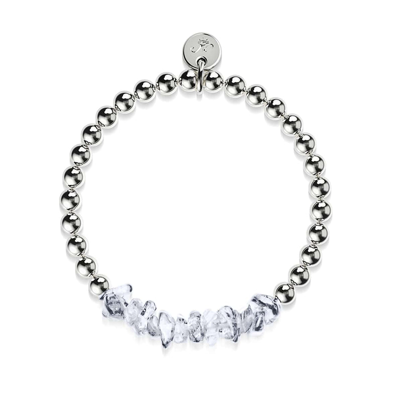 Herkimer Quartz | Silver | Uncut Gemstone Bracelet