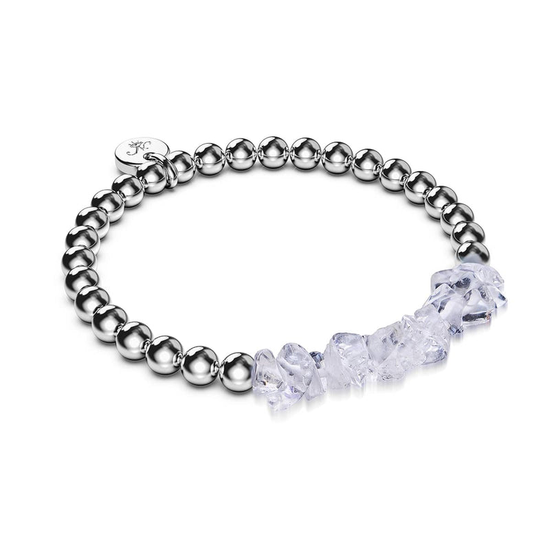 Herkimer Quartz | Silver | Uncut Gemstone Bracelet