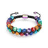 Rainbow Chakra | 7 Gemstone Geom Bracelet | Unicorn Silver