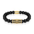 18k Gold Crown | Matte Black Agate | Kingdom Bead Bracelet | Men's