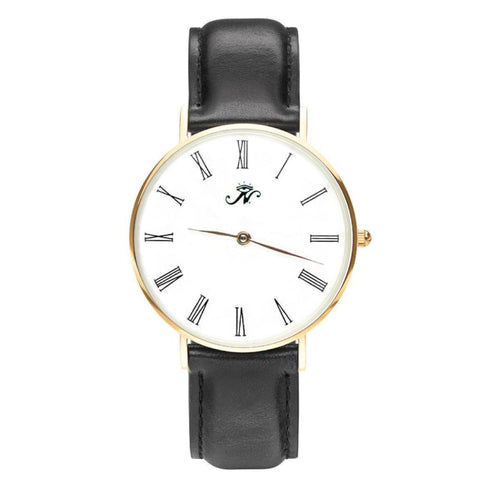 Lansdowne - Gold Timepiece with Black Leather