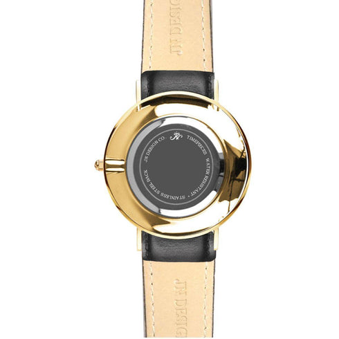 Lansdowne - Gold Timepiece with Black Leather