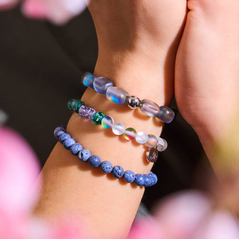 Denim Blue x Silver | Abalone Bracelet