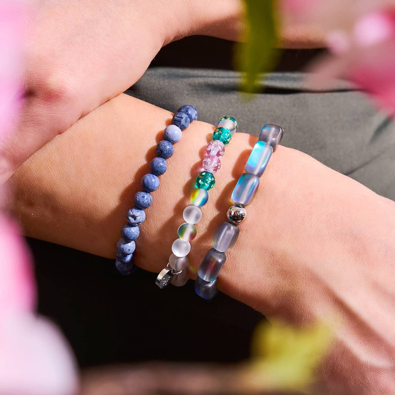 Denim Blue x Silver | Abalone Bracelet