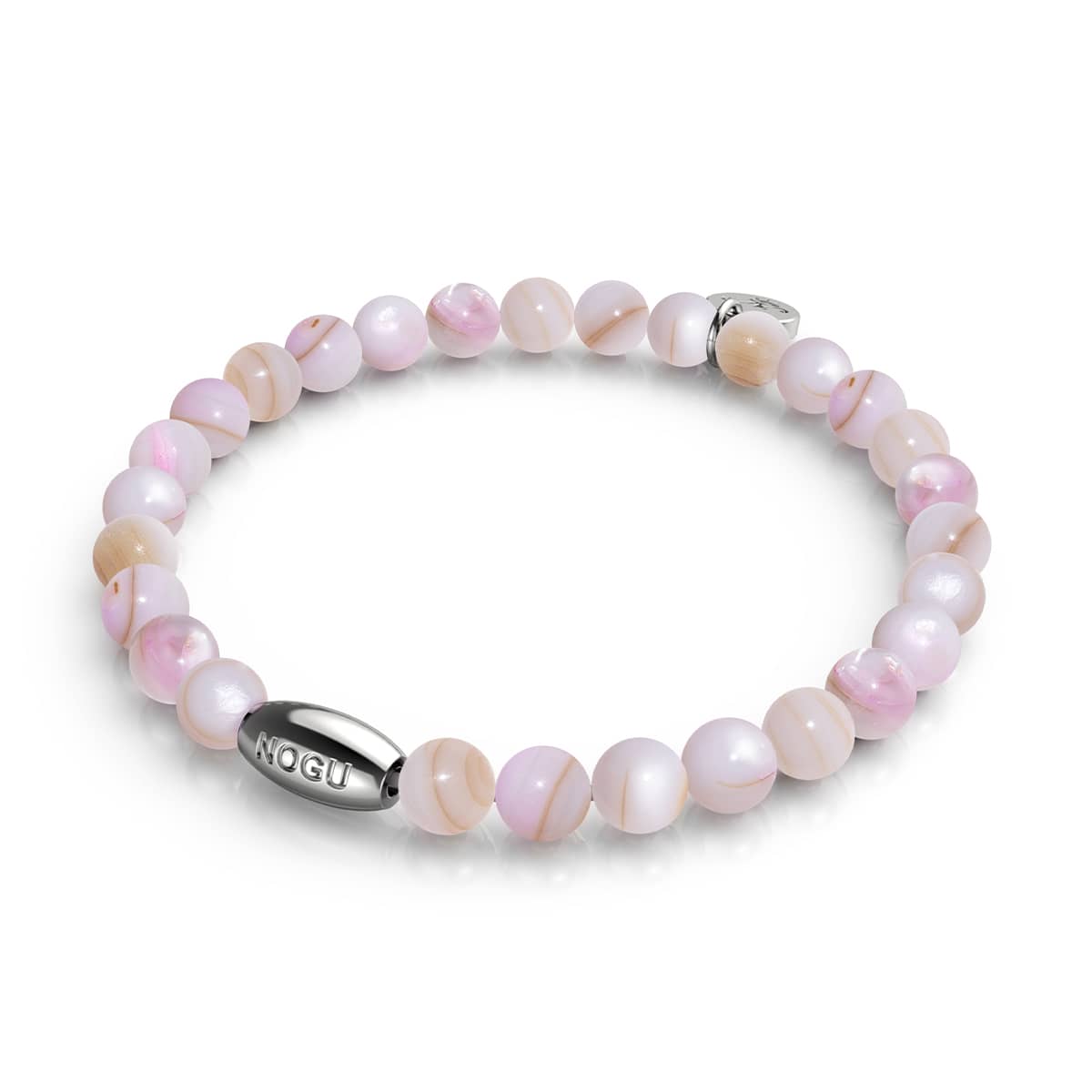Marbled Blush x Silver | Abalone Bracelet