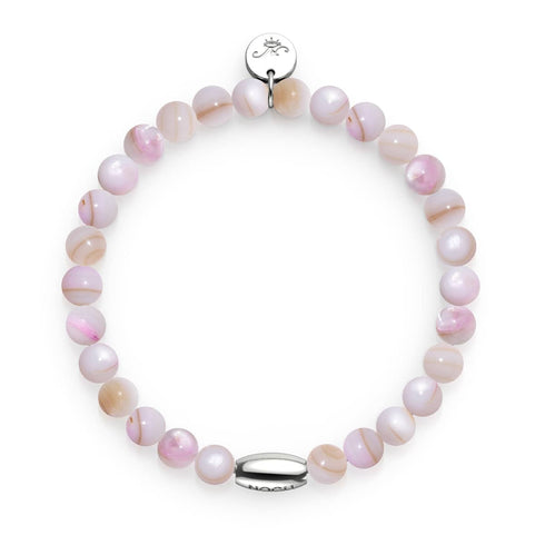 Marbled Blush x Silver | Abalone Bracelet