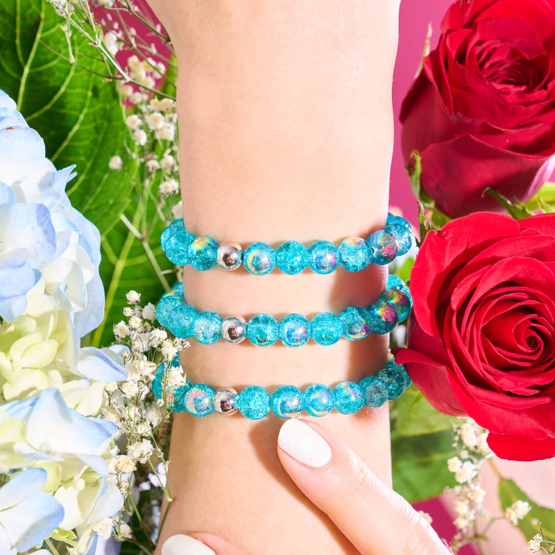 Blue Curacao | .925 Sterling Silver | Bubble Glass Bracelet