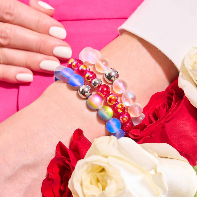 Carnelian Rainbow | .925 Sterling Silver | Bubble Glass Bracelet
