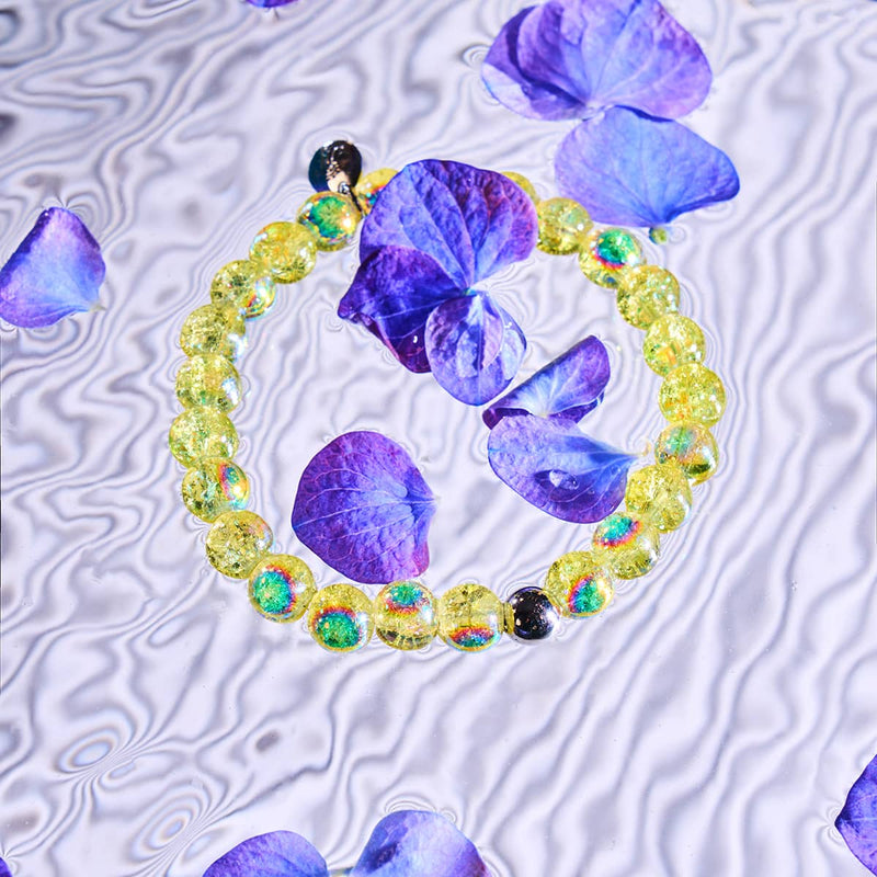 Daffodil Dew | .925 Sterling Silver | Bubble Glass Bracelet