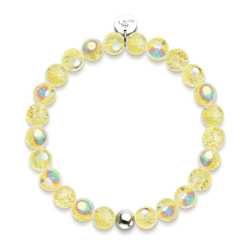 Daffodil Dew | .925 Sterling Silver | Bubble Glass Bracelet
