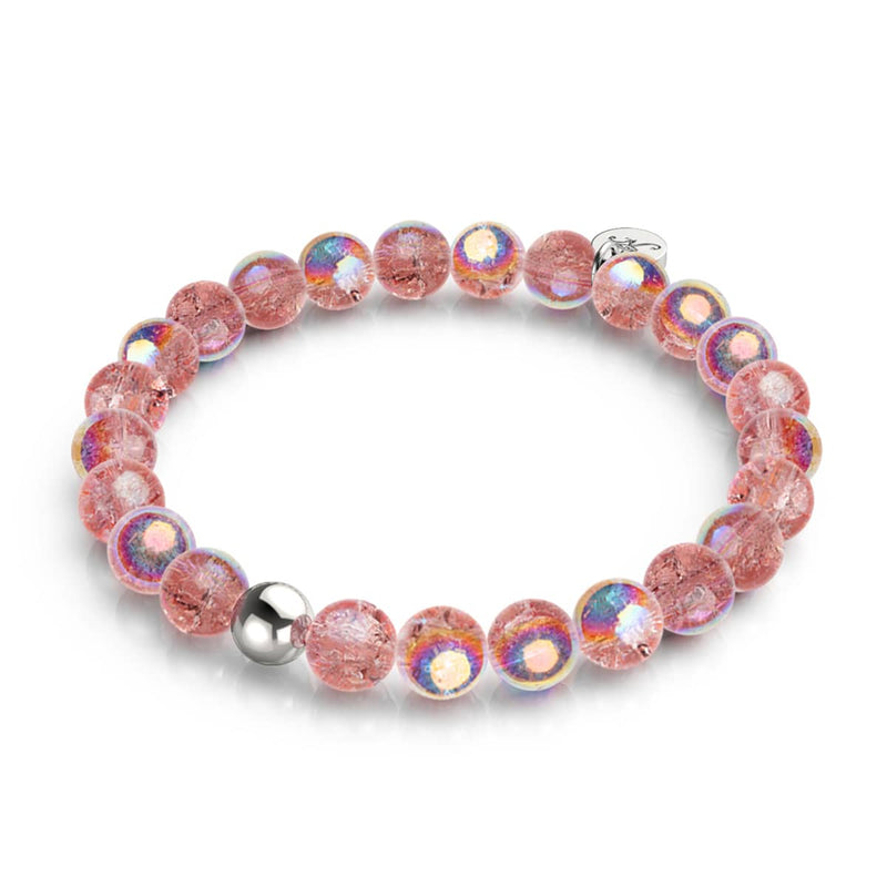 Magenta Meringue | .925 Sterling Silver | Bubble Glass Bracelet