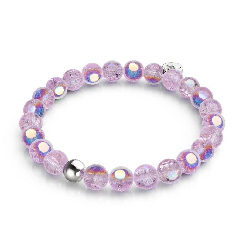 Purple Cloud | .925 Sterling Silver | Bubble Glass Bracelet