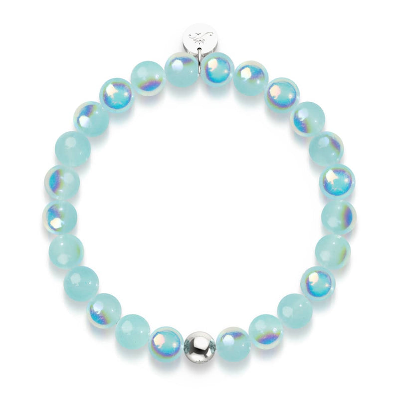Blue Kiwi | .925 Sterling Silver | Bubble Glass Bracelet