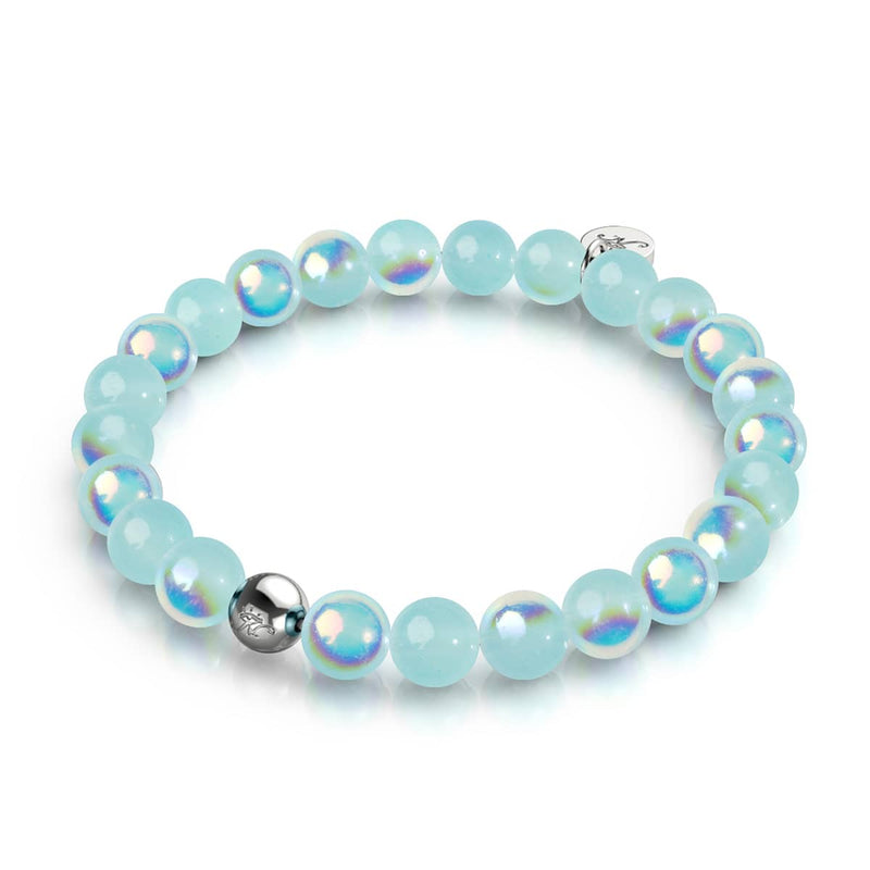 Blue Kiwi | .925 Sterling Silver | Bubble Glass Bracelet