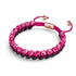 Magenta Quartz & Black Agate | Rose Gold | Double Geom Bracelet
