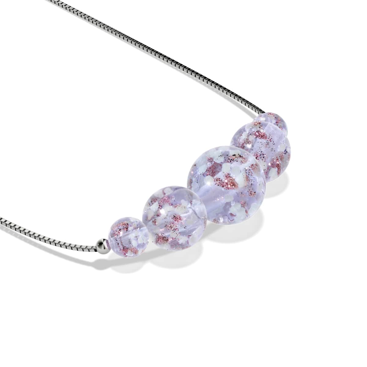 Lilac | .925 Sterling Silver | Firefly Glass Infinity Clasp Anklet