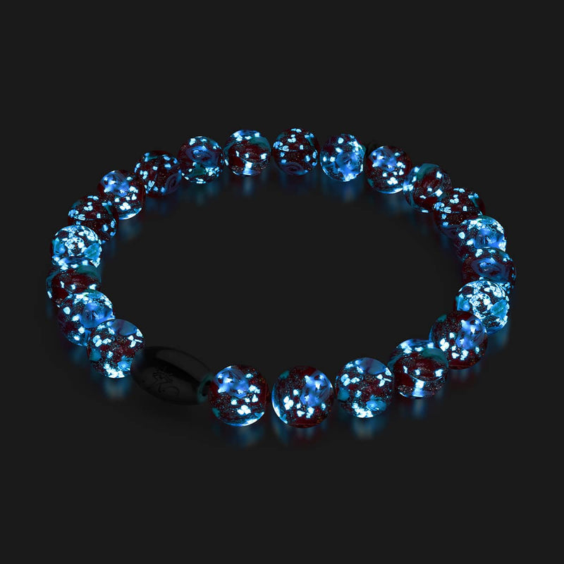 Blue Carmine | .925 Sterling Silver | Firefly Glass Garden Bracelet