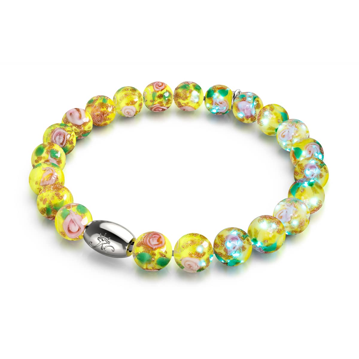 Blue Daffodil | .925 Sterling Silver | Firefly Glass Garden Bracelet