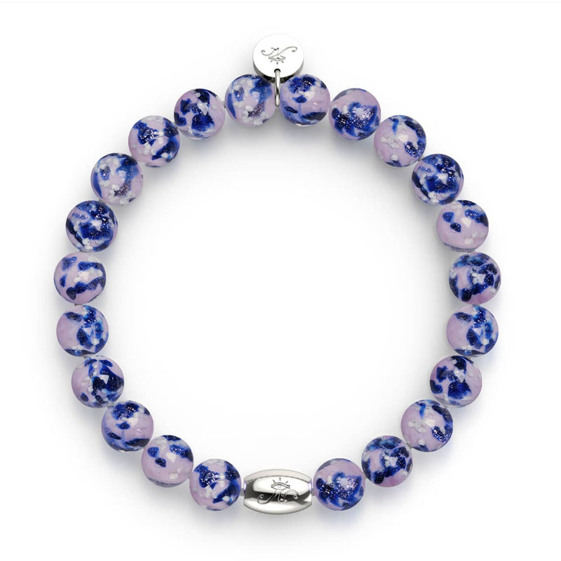 Blue Iris | .925 Sterling Silver | Firefly Glass Bracelet