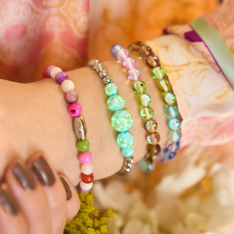 Cerulean | Silver | Firefly Glass Cascade Bracelet