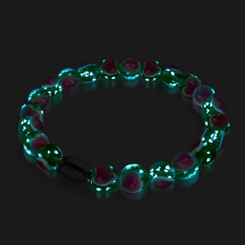 Green x Pink | .925 Sterling Silver | Firefly Glass Love Bracelet