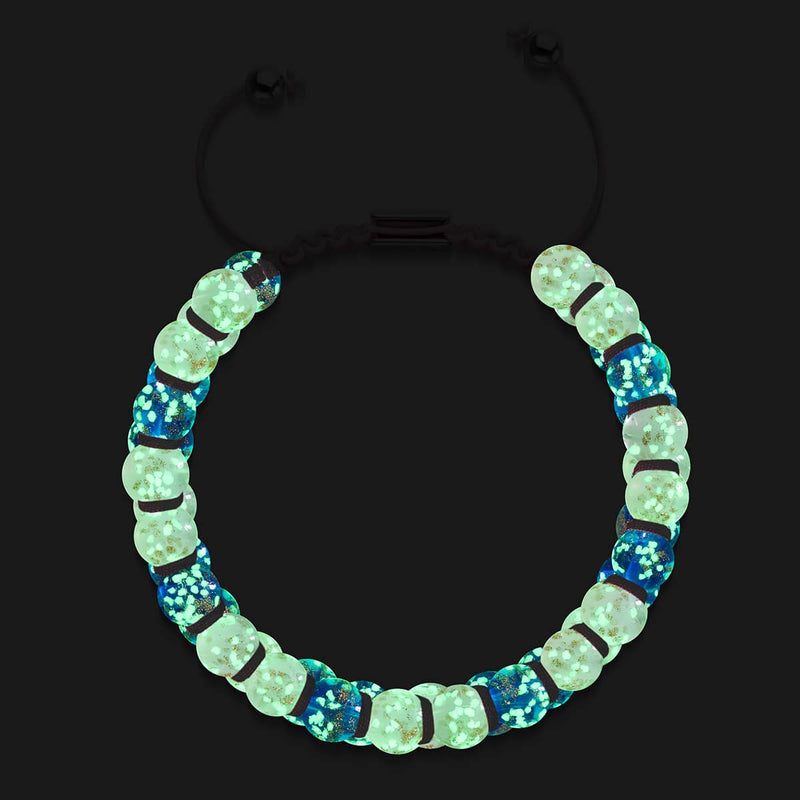 Oasis | Pink Succulent x Sapphire | Double Firefly Glass Bracelet