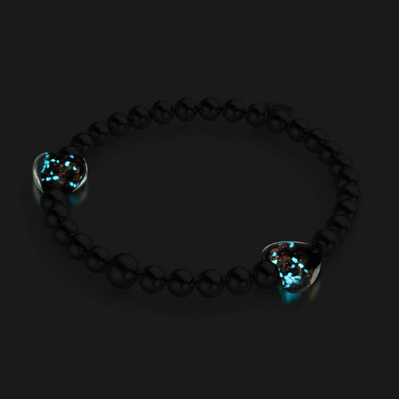 Obsidian | Firefly Glass Hearts Essence Bracelet