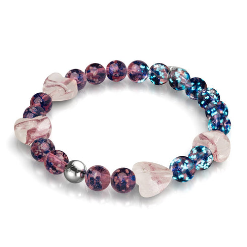 Purple Elixir | Firefly Glass x Murano Glass Hearts Bracelet