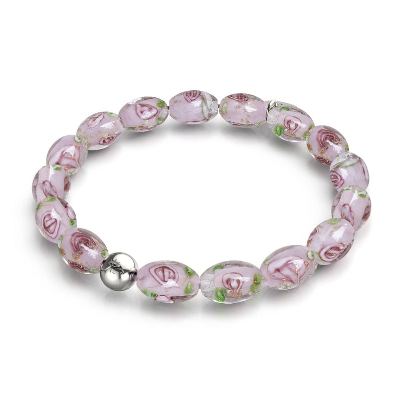 Purple Rose | .925 Sterling Silver | Firefly Glass Garden Bracelet