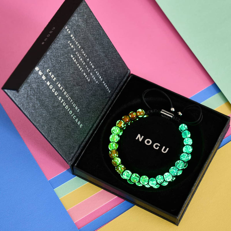 Rainbow Chakra | Clear Firefly Glass Bracelet