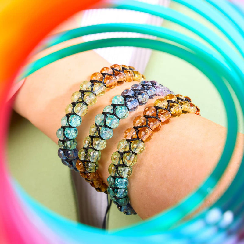 Rainbow Chakra | Clear Firefly Glass Bracelet