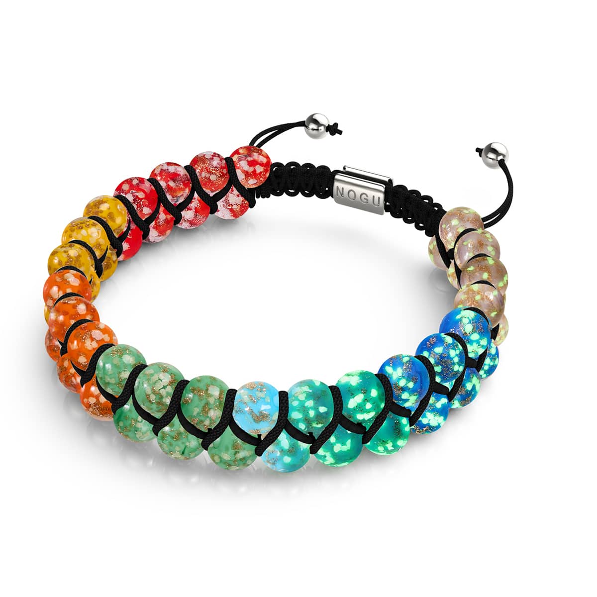 Rainbow Chakra | Solid Firefly Glass Bracelet