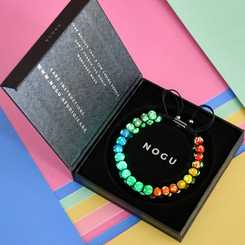 Rainbow Chakra | Solid Firefly Glass Bracelet