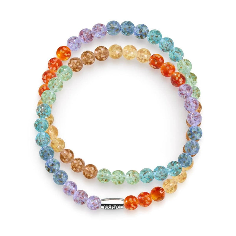 Rainbow Wrap | .925 Sterling Silver | Clear Firefly Glass Bracelet
