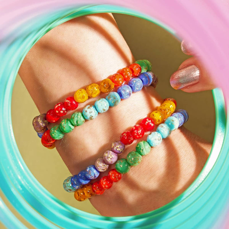 Rainbow Wrap | .925 Sterling Silver | Solid Firefly Glass Bracelet