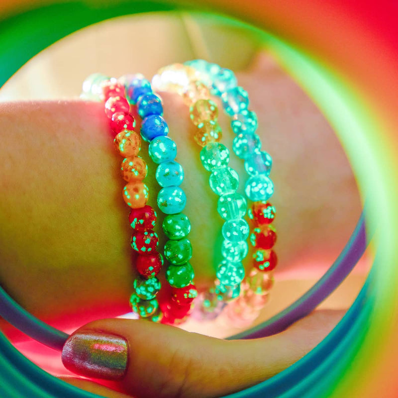 Rainbow Wrap | .925 Sterling Silver | Solid Firefly Glass Bracelet