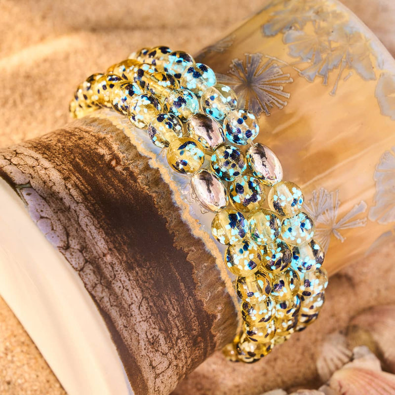 Sandstone Flame | .925 Sterling Silver | Firefly Glass Bracelet