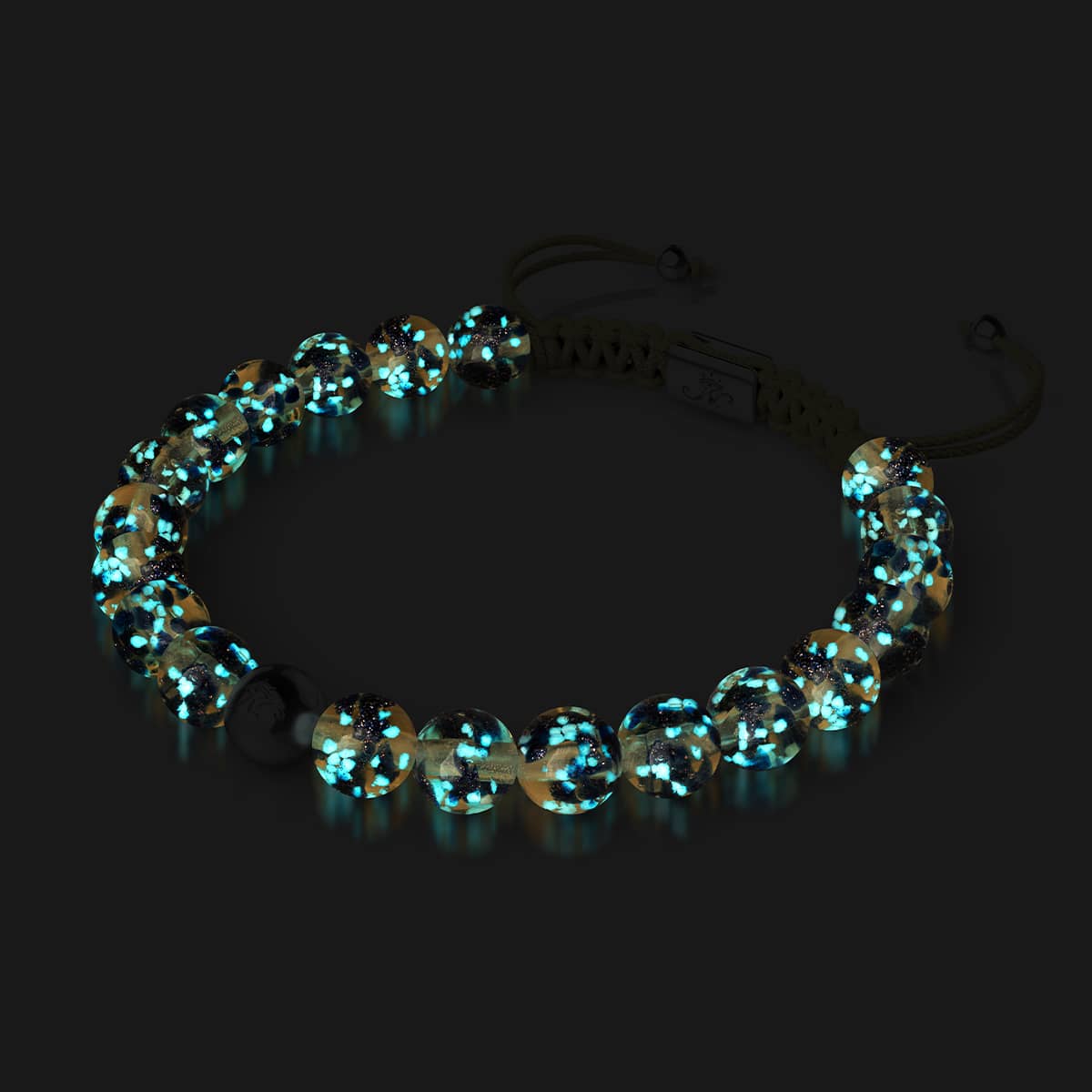 Sandstone Flame | Silver | Firefly Glass Macrame Bracelet