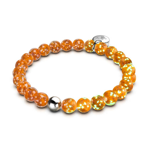 Tangerine | .925 Sterling Silver | Firefly Glass Bracelet