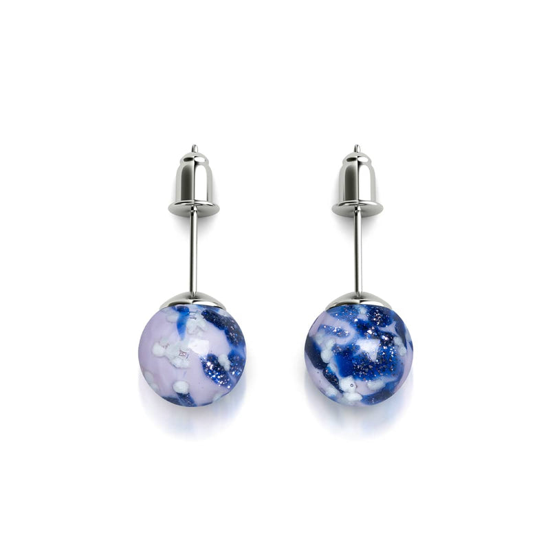 Blue Iris | .925 Sterling Silver | Firefly Glass Stud Earrings