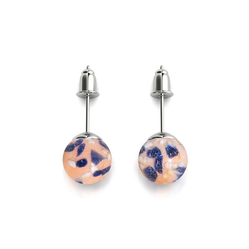 Blueberry Cobbler | .925 Sterling Silver | Firefly Glass Stud Earrings