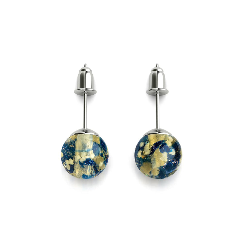 Sandstone Flame | .925 Sterling Silver | Firefly Glass Stud Earrings