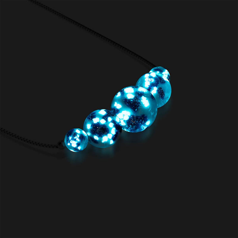 Blue Iris | .925 Sterling Silver | Firefly Glass Infinity Clasp Necklace