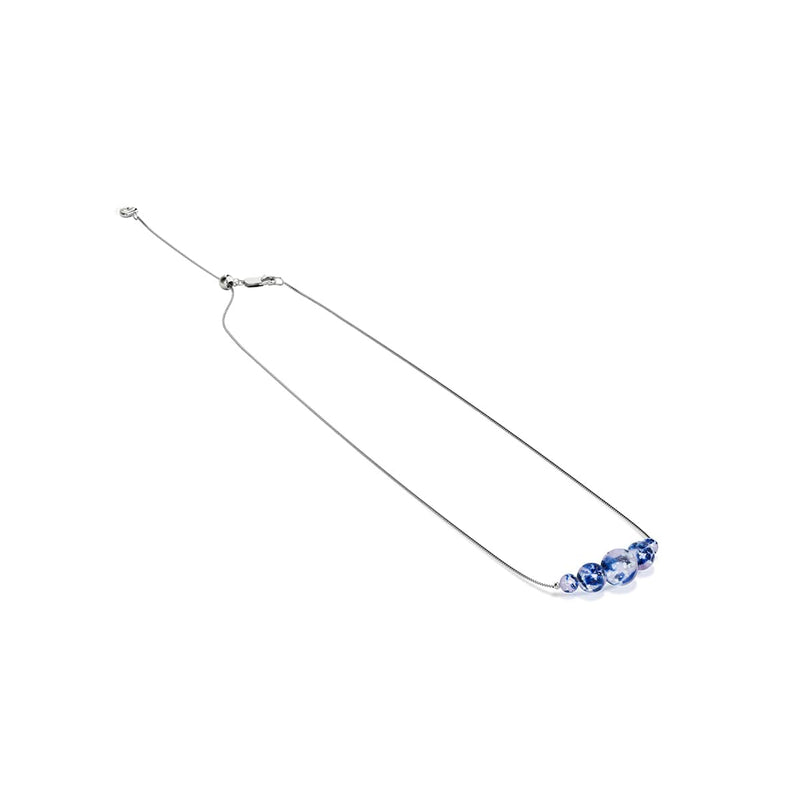 Blue Iris | .925 Sterling Silver | Firefly Glass Infinity Clasp Necklace