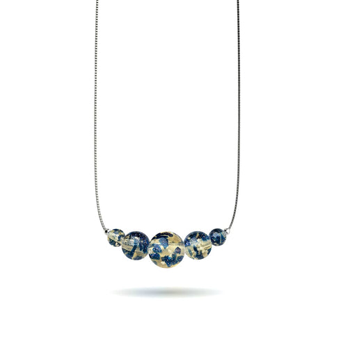 Sandstone Flame | .925 Sterling Silver | Firefly Glass Infinity Clasp Necklace